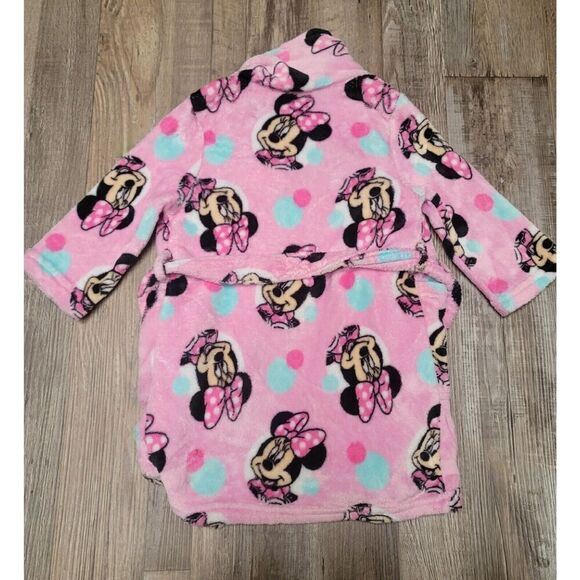 Soft Disney Minnie Mouse Bath Robe Toddler Girl 3t Pink - Picture 2 of 3